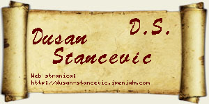 Dušan Stančević vizit kartica